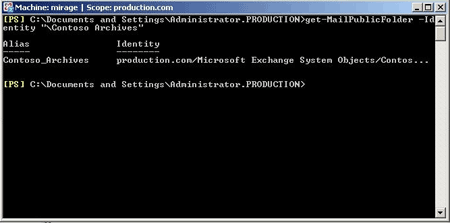 Exchange 2007 Get-MailPublicFolder command
