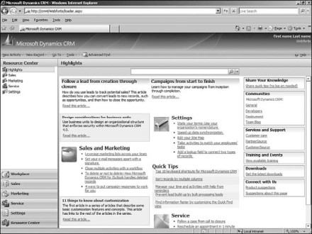 Figure 7.46: Microsoft Resource Center
