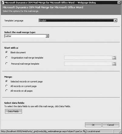 Figure 7.7: Mail merge in Microsoft Word