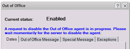 Lotus Notes out of office error