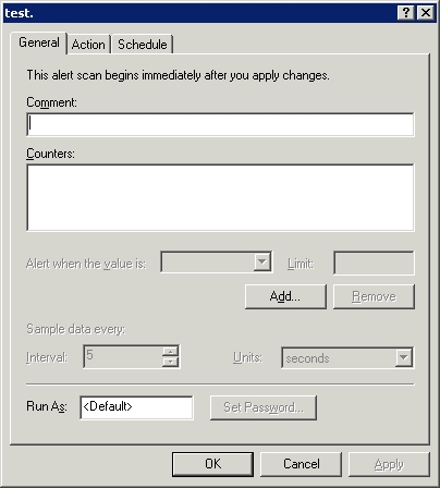Create an alert in the Performance Monitor