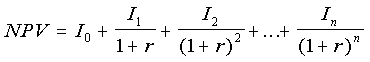 The NPV formula is defined as: