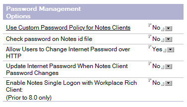Password management options