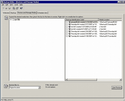 restore files