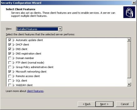 Exchange 2007 Security Configuration Wizard
