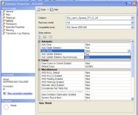 Disable the Auto Shrink option in SQL Server 2005 by setting it to False