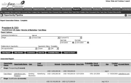 Figure 15-2: Report display.