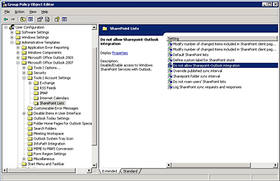Control SharePoint synchronization at the group policy level