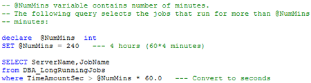 query to select long-running SQL jobs
