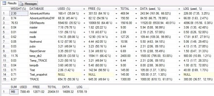 Result of running sp_SDS with no input parameters on a testing SQL Server 2005.