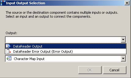 Input Output Selection window