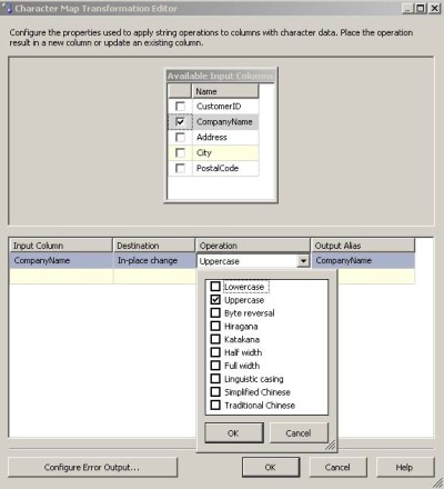 Character Map Transformation Editor