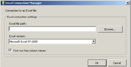Excel Connection Manager window