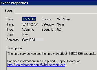 W32Time error