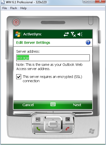 Exchange ActiveSync Server Settings