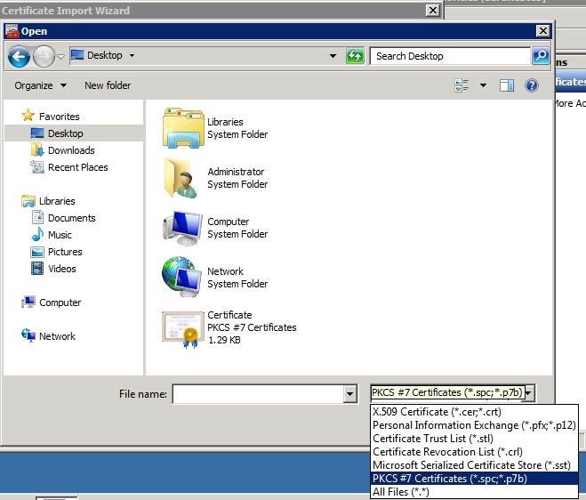 You may have to change your certificate authority file extension.