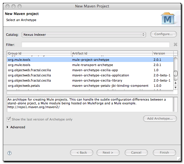 The list of archetypes in Figure 3, “Creating a New Project with a Maven Archetype” is a list generated by something called the Nexus Indexer.